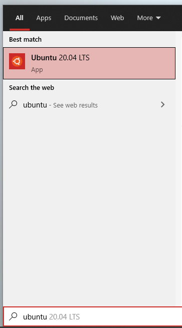 Run Ubuntu 20.04 WSL 2