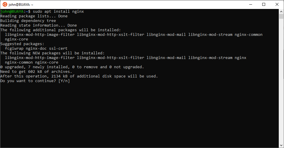 Install Nginx Web Server