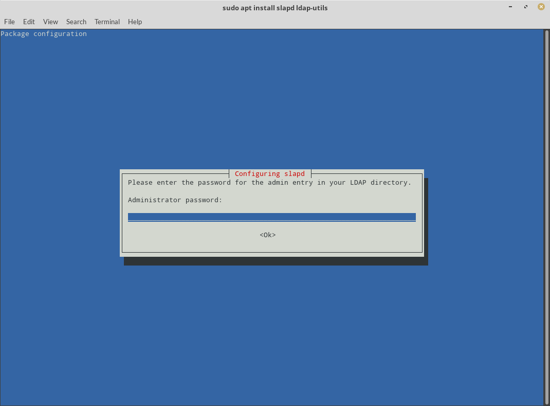 Enter password. Dpkg-reconfigure slapd. OPENLDAP. You enter password.