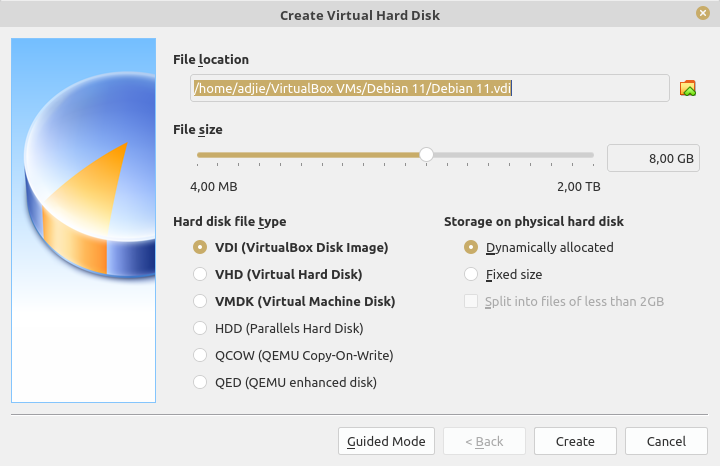 VirtualBox Disk Configuration