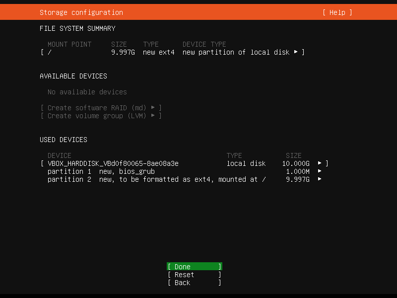 Ubuntu 20.04 Storage Summary