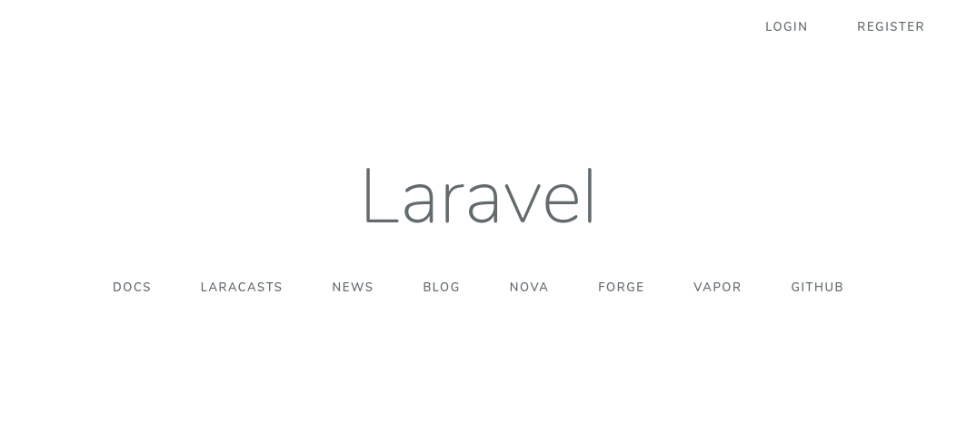 Laravel homepage