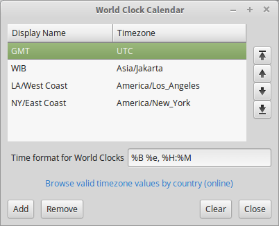 World Clock Setting