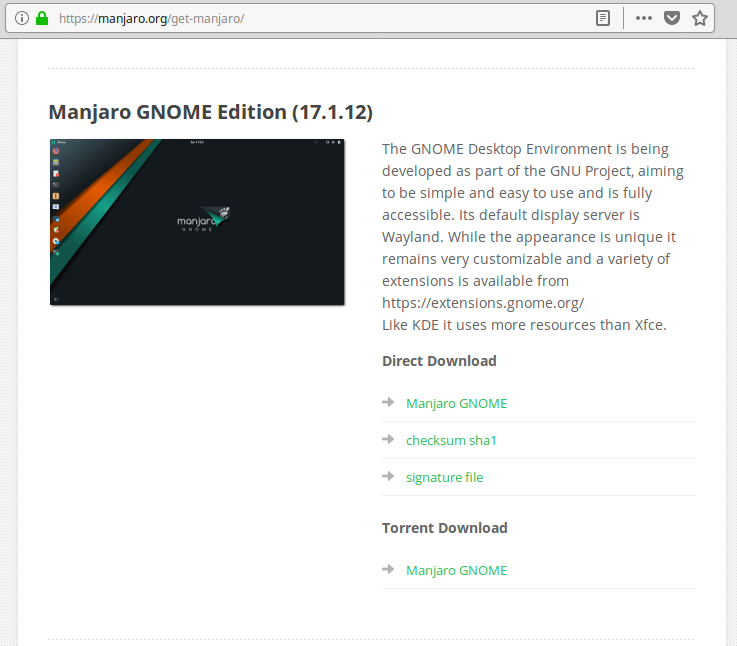 Manjaro Download Page