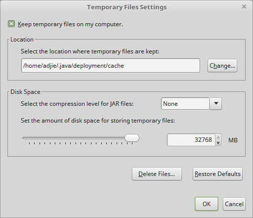 Java Control Panel