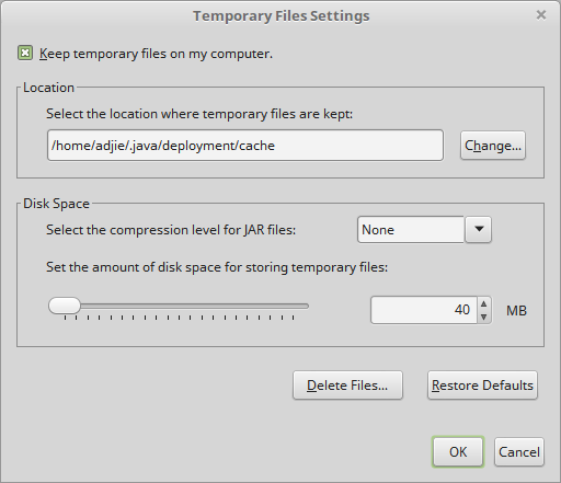 Java Control Panel